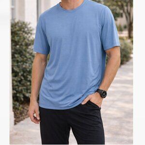 Soybu M Blue Performance Tee Lightweight Active Short Sleeve Top